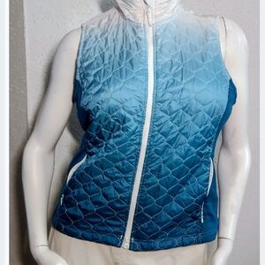 L.L. Bean Blue and White Quilted Vest